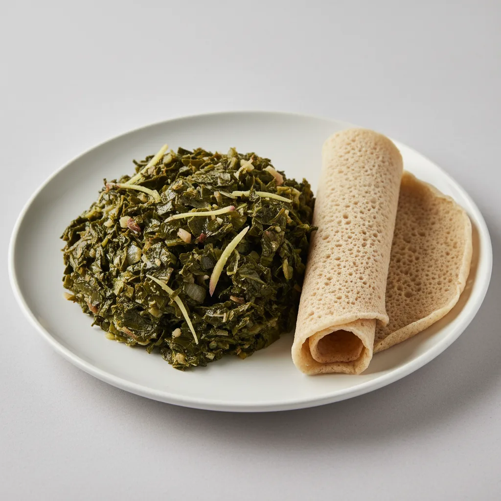 Gomen with Injera Gomen with Injera