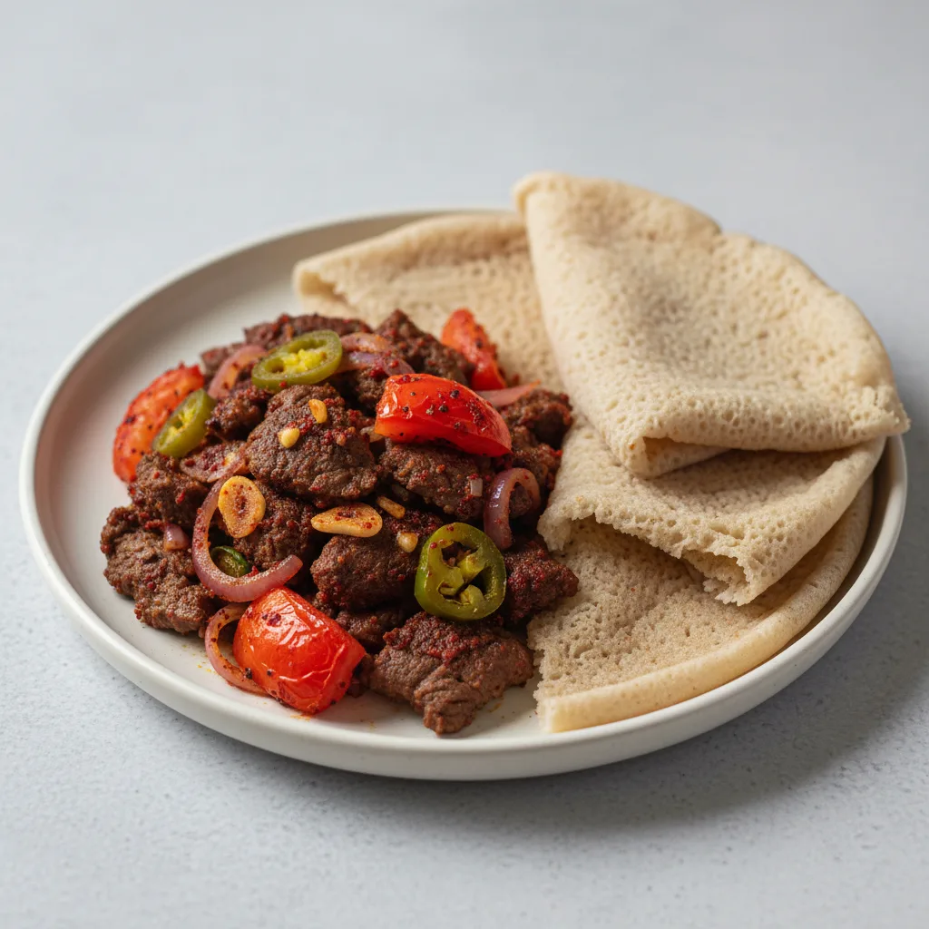 Siga Tibs with Injera Siga Tibs with Injera
