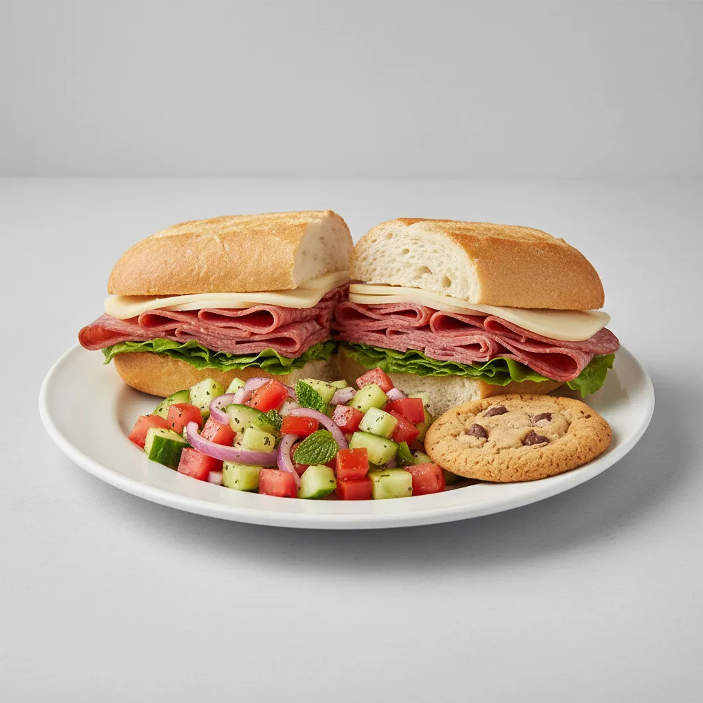 Genoa Salami Sandwich with Israeli Salad Genoa Salami Sandwich with Israeli Salad