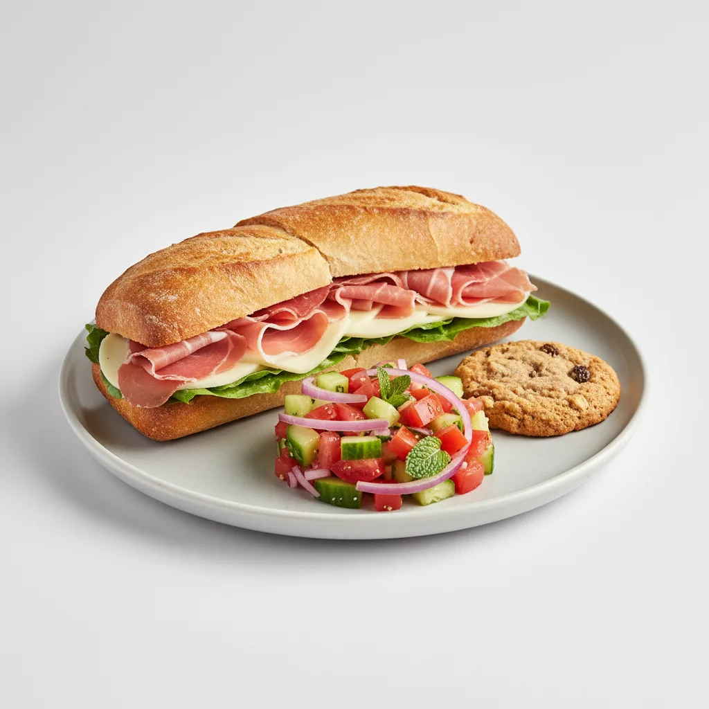 Prosciutto Di Parma Sandwich with Israeli Salad Prosciutto Di Parma Sandwich with Israeli Salad