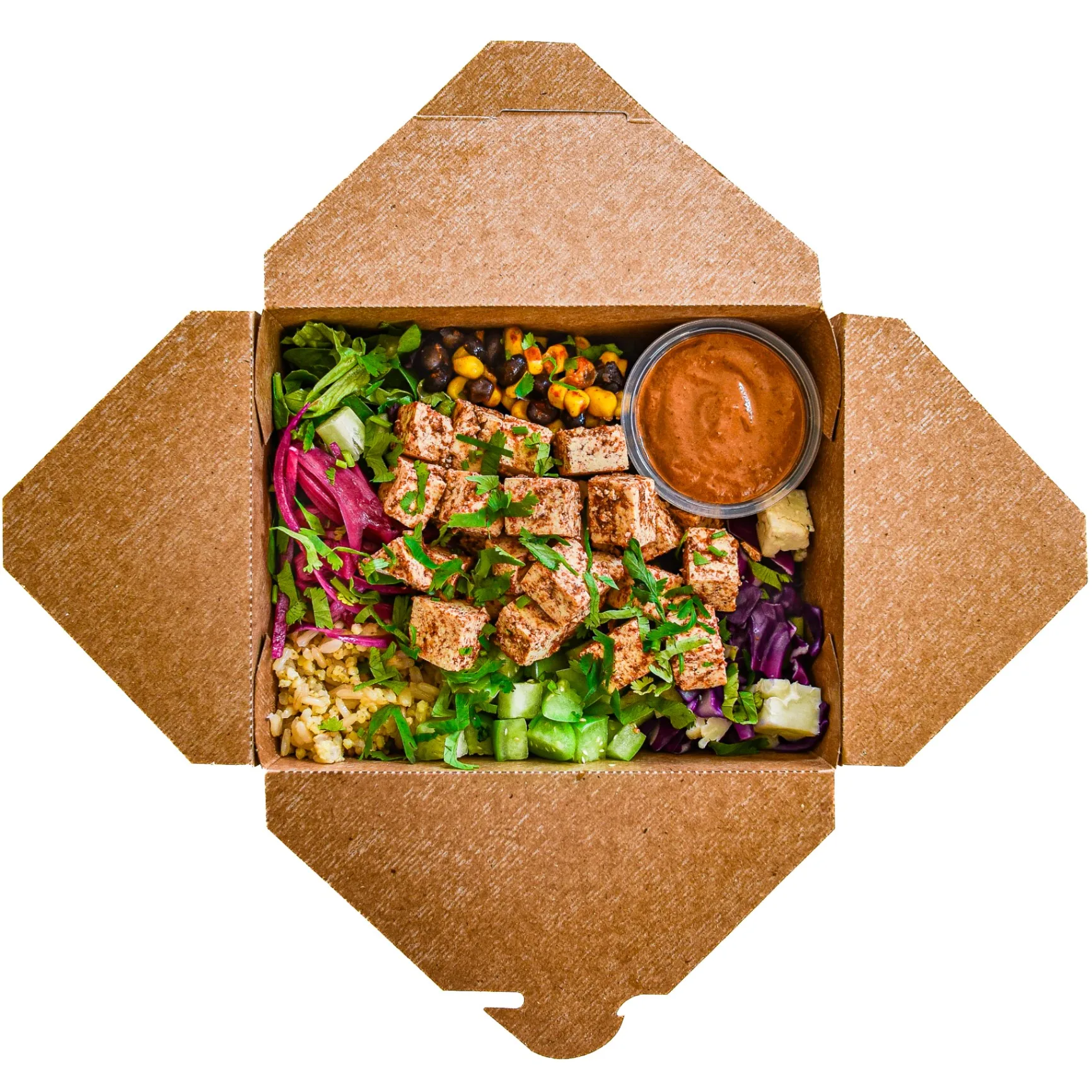 Tofu Mixto Bowl with Silky Salsa Rosa