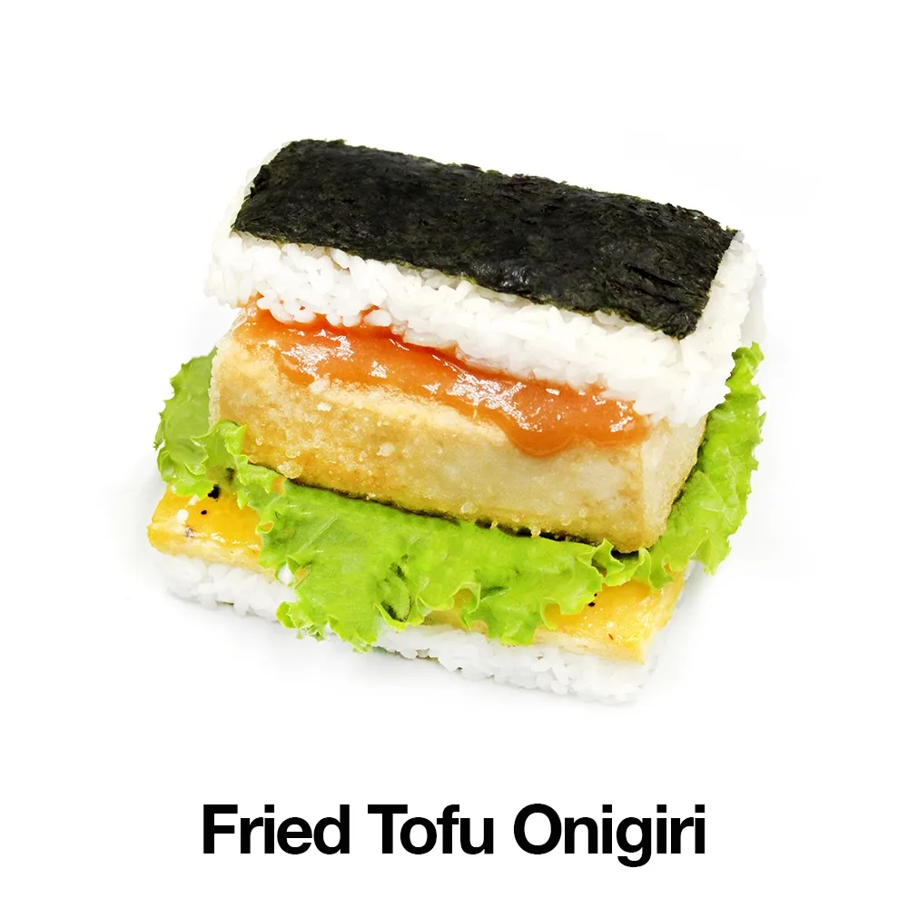 Fried Tofu Onigiri with Seaweed Salad