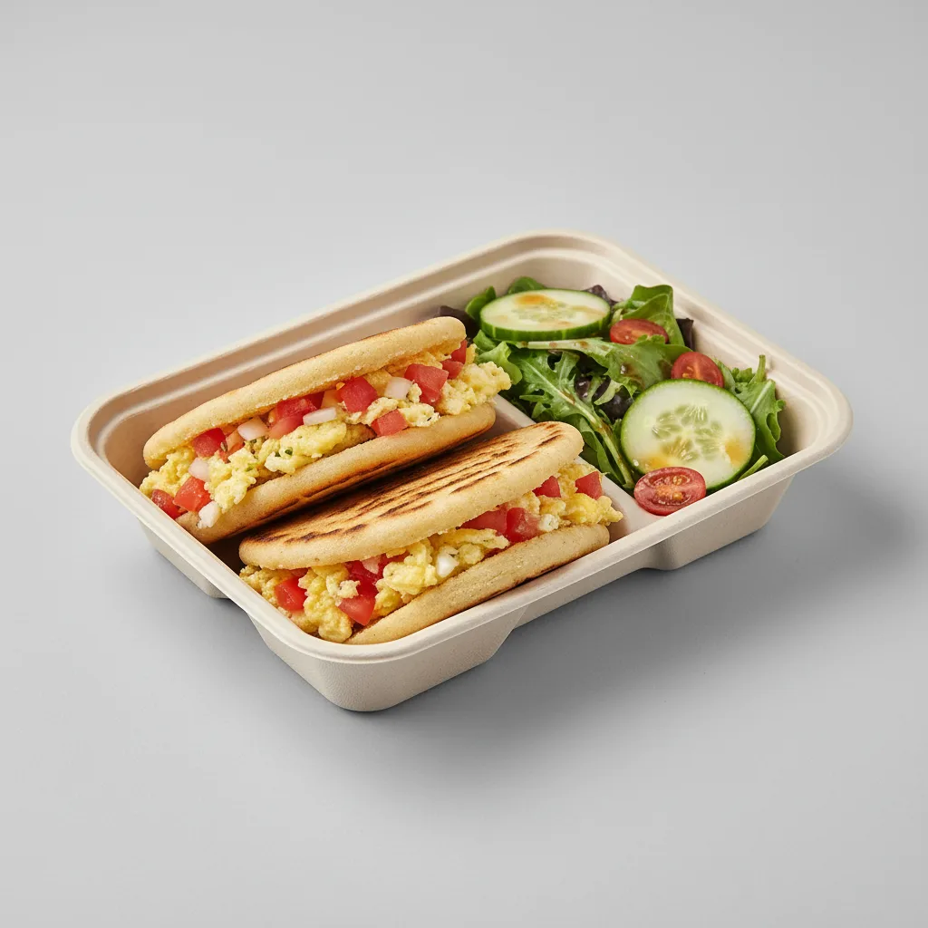 Arepa Perico With Salad Boxed Meal Arepa Perico With Salad Boxed Meal