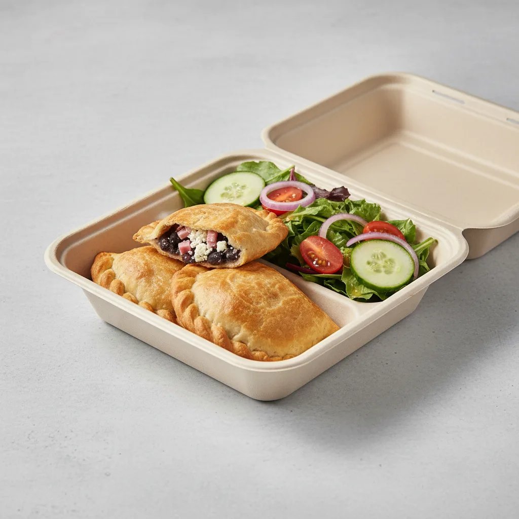 Empanada Domino With Salad Boxed Meal Empanada Domino With Salad Boxed Meal