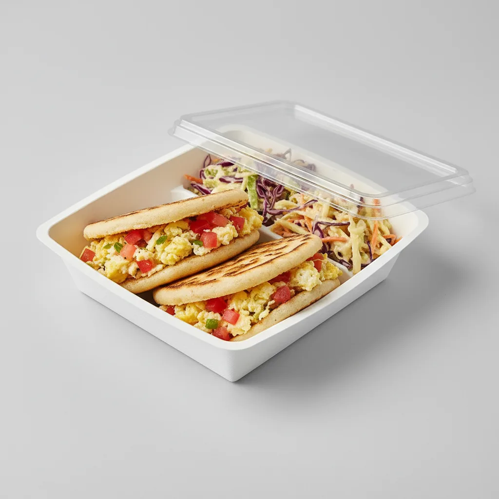 Arepa Perico With Coleslaw Boxed Meal Arepa Perico With Coleslaw Boxed Meal