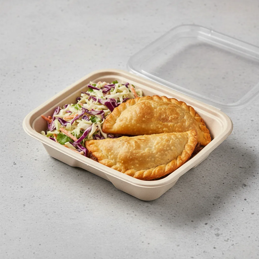 Empanada Carne Mechada With Coleslaw Boxed Meal Empanada Carne Mechada With Coleslaw Boxed Meal