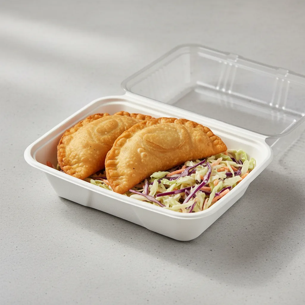 Empanada Domino With Coleslaw Boxed Meal Empanada Domino With Coleslaw Boxed Meal