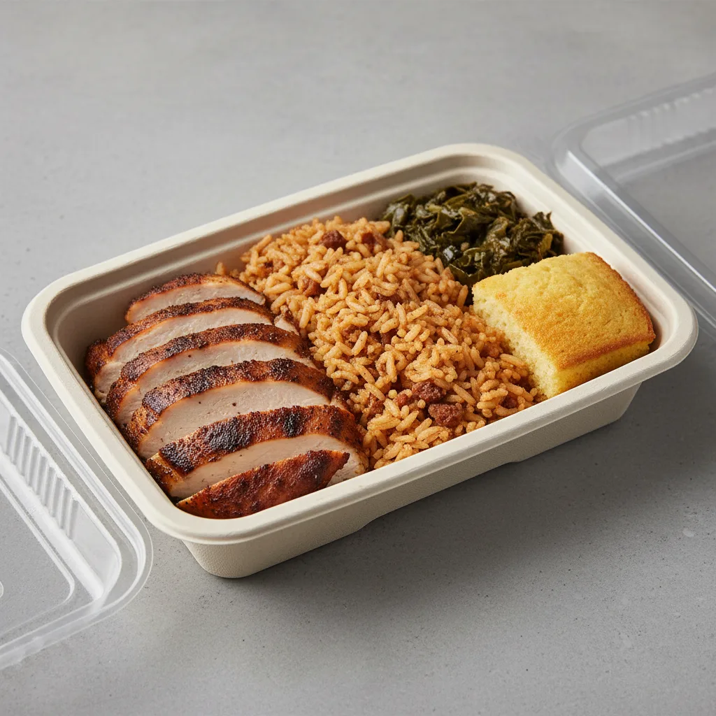 Blackened Chicken Breast with Dirty Rice Plate Blackened Chicken Breast with Dirty Rice Plate