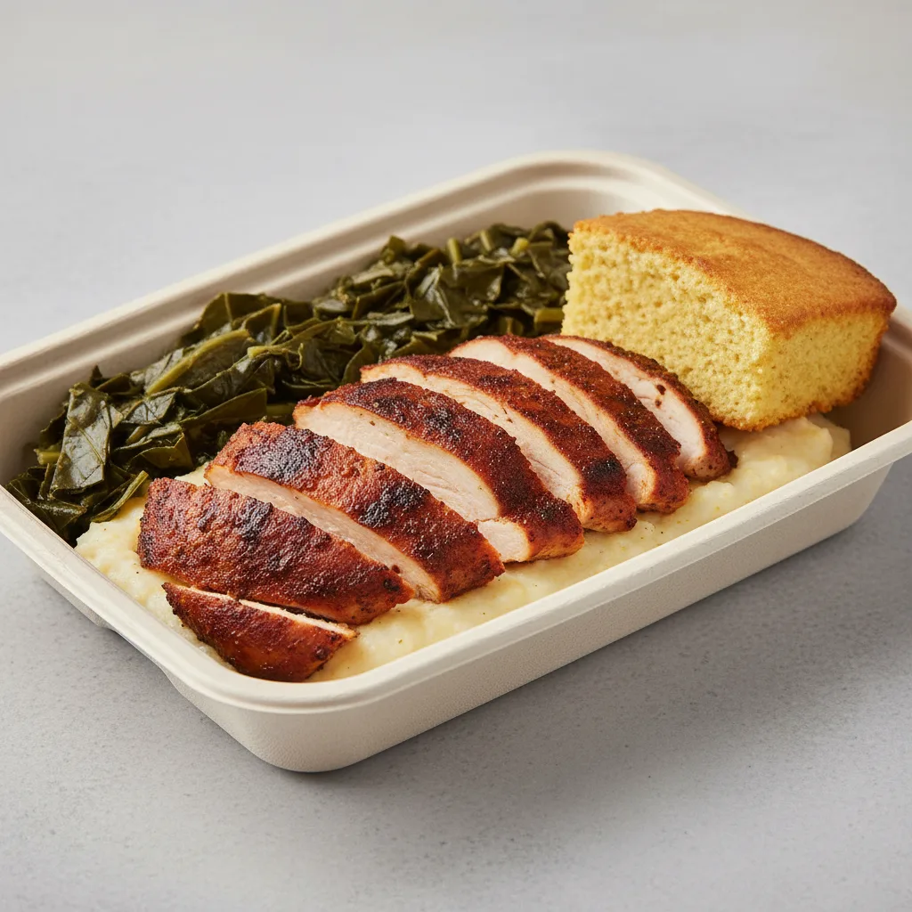 Blackened Chicken Breast with Grits Plate Blackened Chicken Breast with Grits Plate