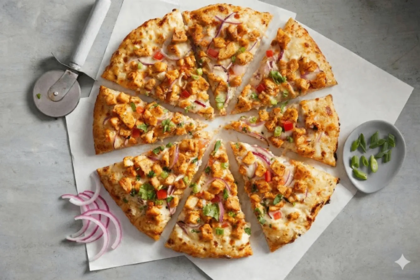 Chicken Tikka Pizza with no Cilantro