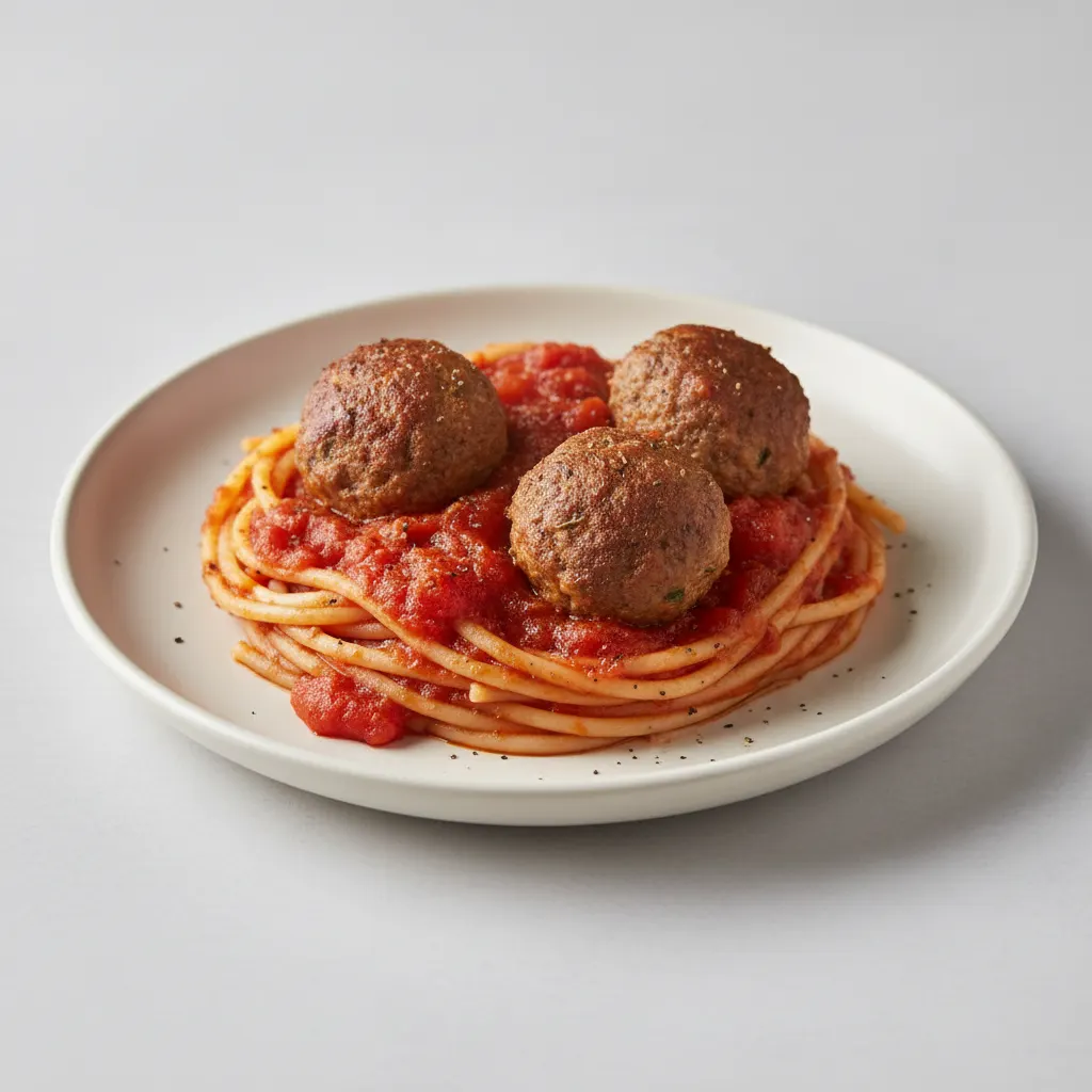 Gluten Free Spaghetti Alla Marinara and Meatballs Gluten Free Spaghetti Alla Marinara and Meatballs