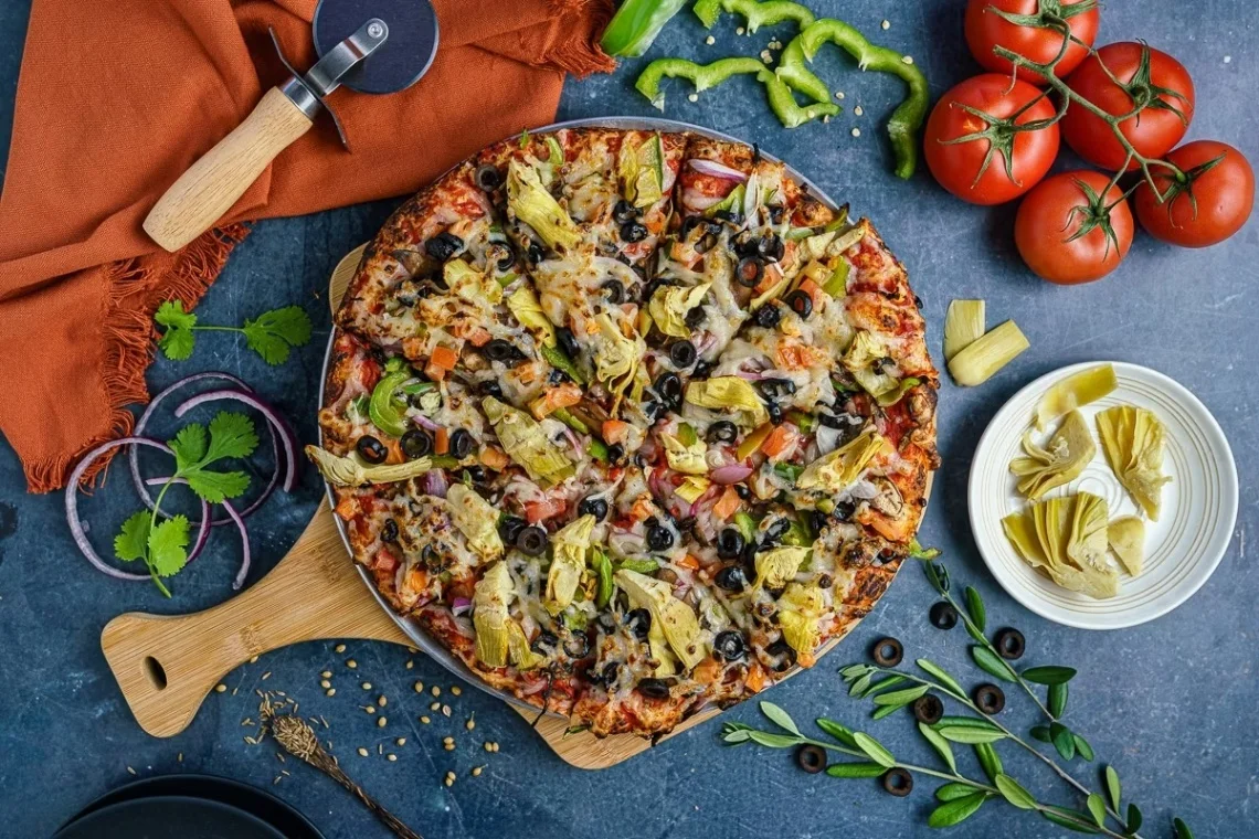 Vegan Premium Veg Pizza on Gluten Free Crust