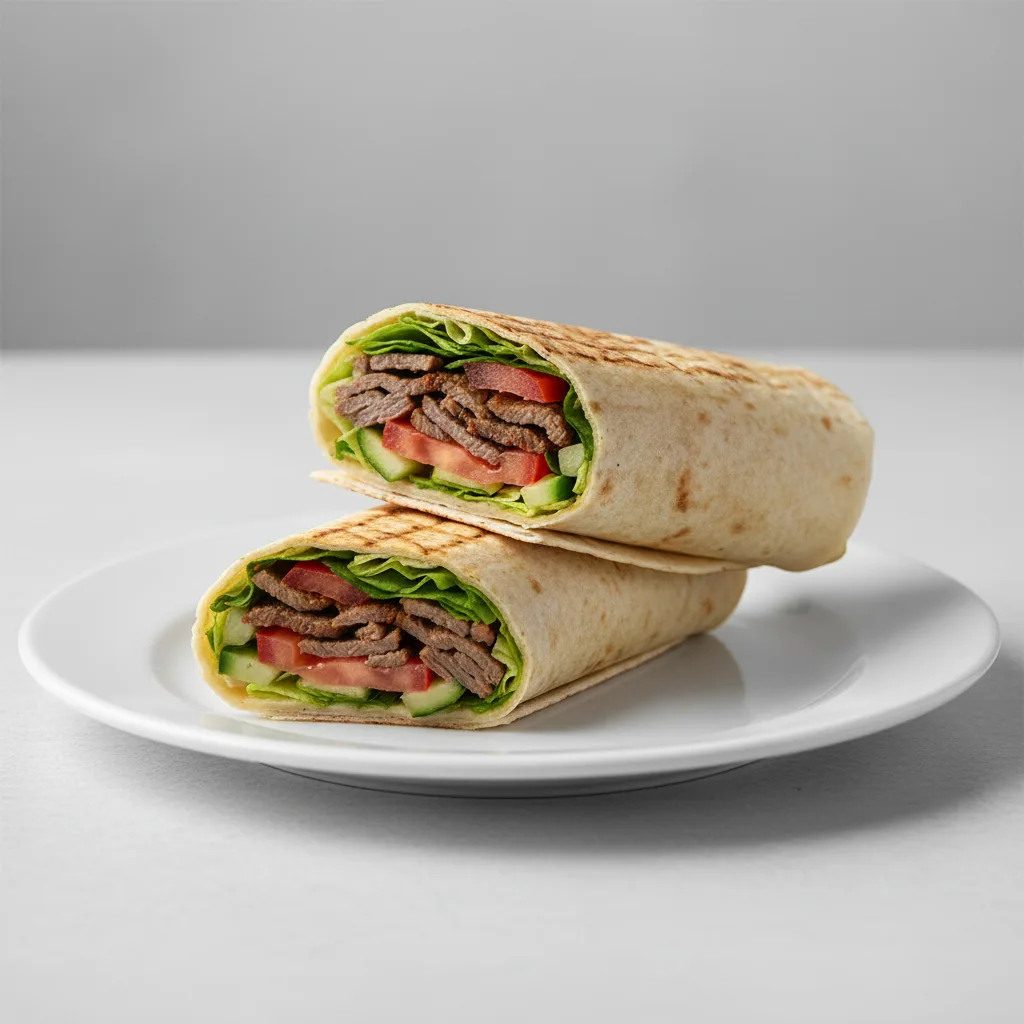 Halal Beef Shawarma Wrap Halal Beef Shawarma Wrap