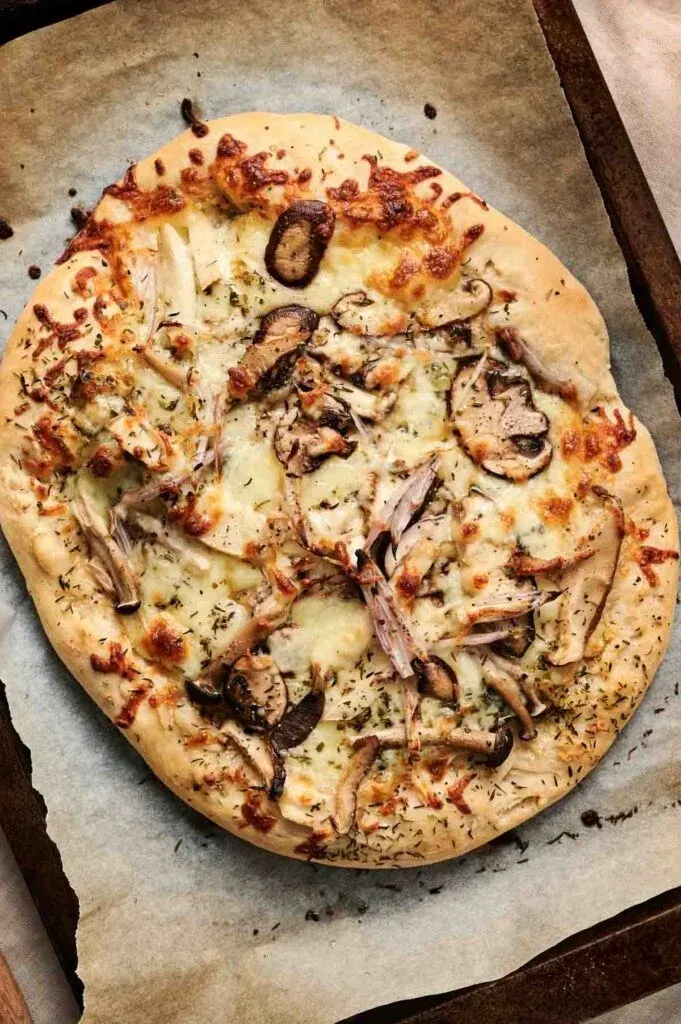 Mushroom and Vegan Cheese Pizza
