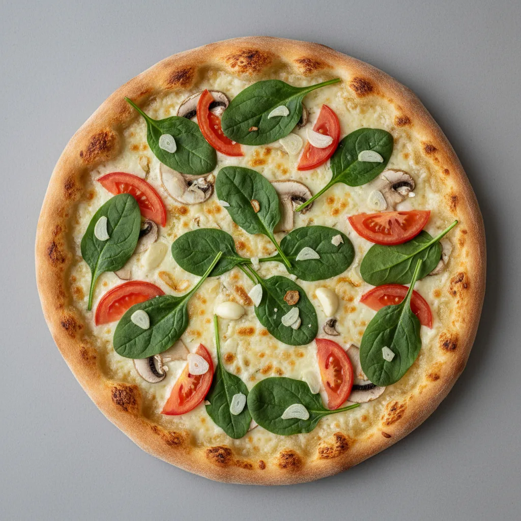 Gluten-free & Vegan Spinach Garlic Pizza