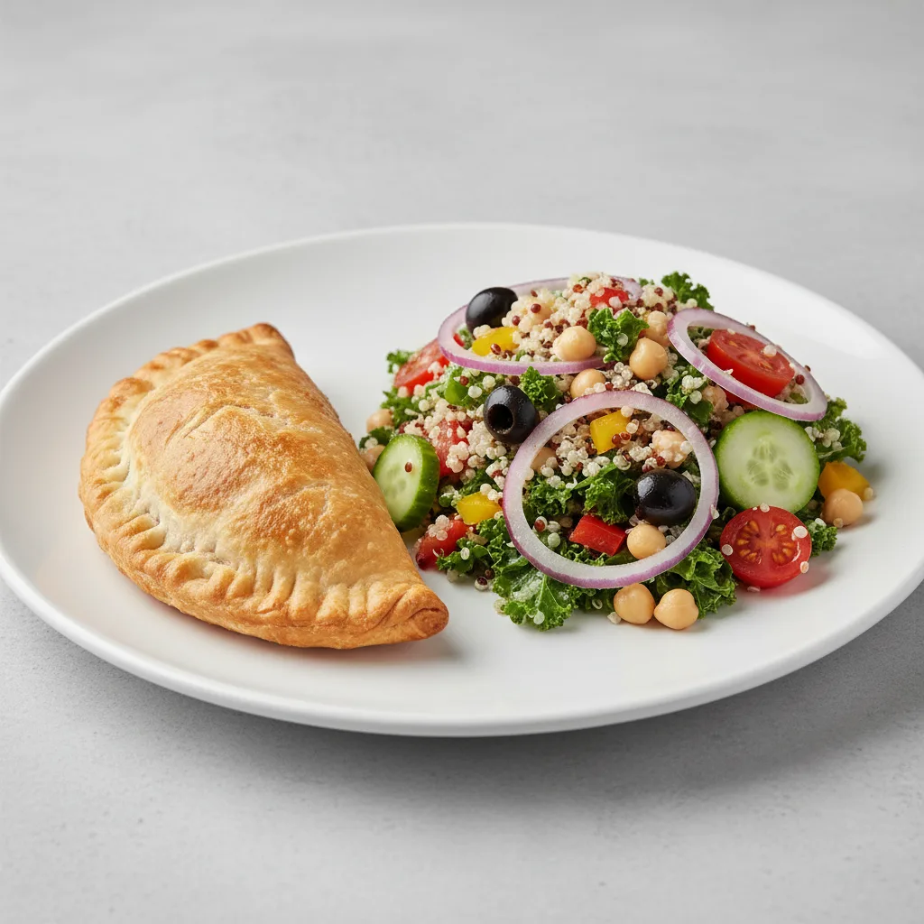 Chicken Salteña Empanadas with Quinoa & Kale Salad Chicken Salteña Empanadas with Quinoa & Kale Salad