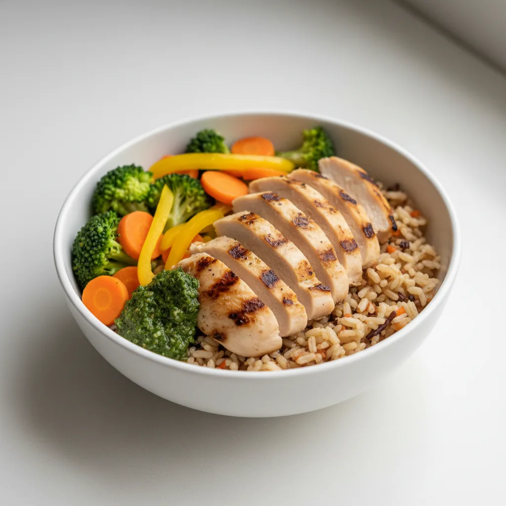 Boneless Chicken Power Bowl with Criollo Rice Boneless Chicken Power Bowl with Criollo Rice