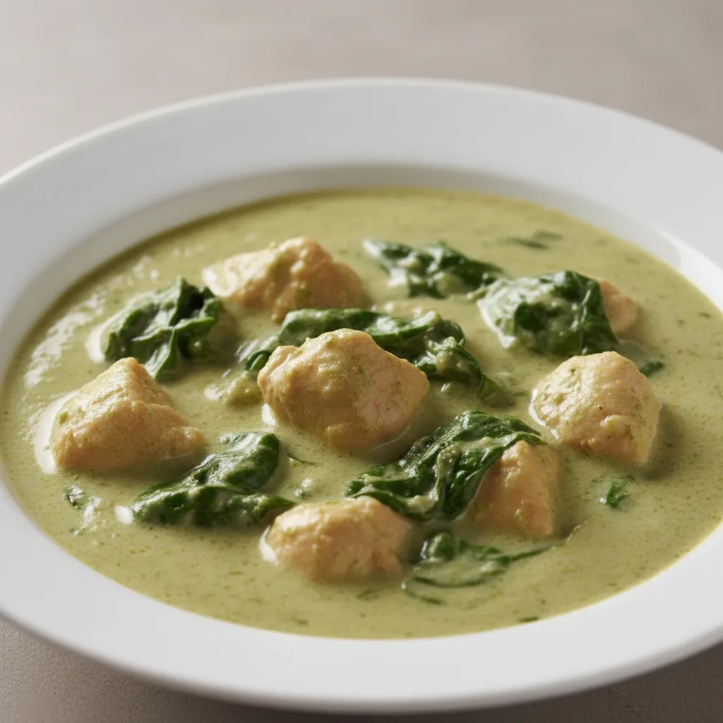 Kukhura Ra Saagko Tarkari - Spinach & Chicken Cream Curry Kukhura Ra Saagko Tarkari - Spinach & Chicken Cream Curry