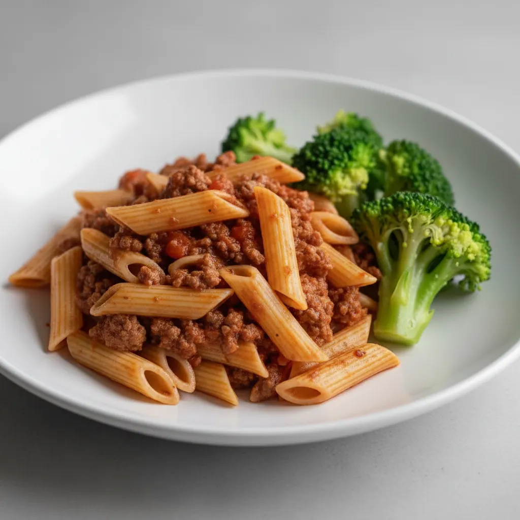 Penne With Bolognese and Broccoli Penne With Bolognese and Broccoli
