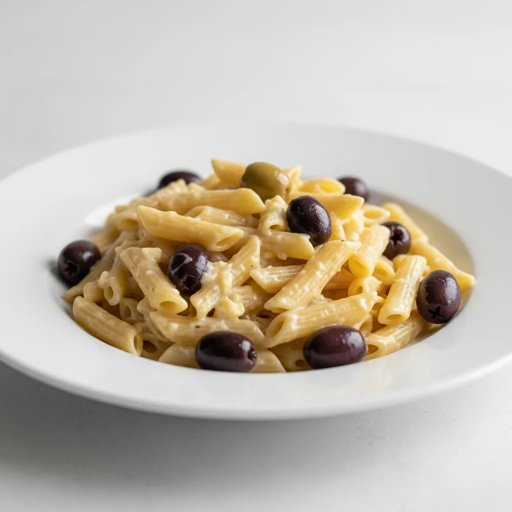 Penne With Quattro Formaggi and Olives Penne With Quattro Formaggi and Olives