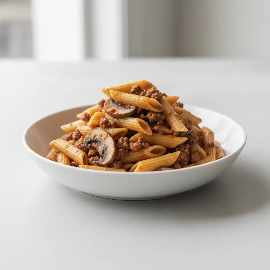 Penne With Beef and Mushroom Penne With Beef and Mushroom