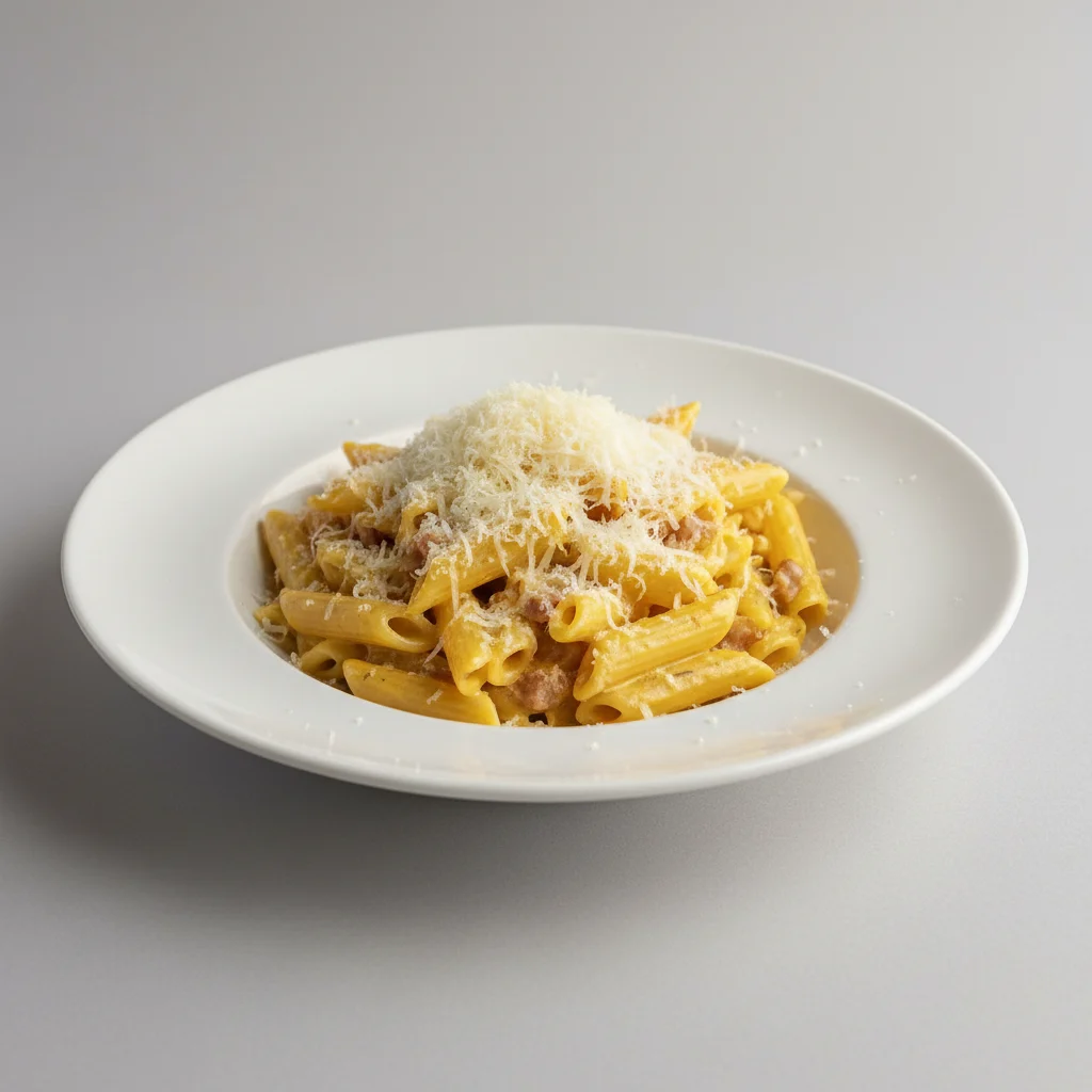 Penne With Carbonara and Parmesan Penne With Carbonara and Parmesan