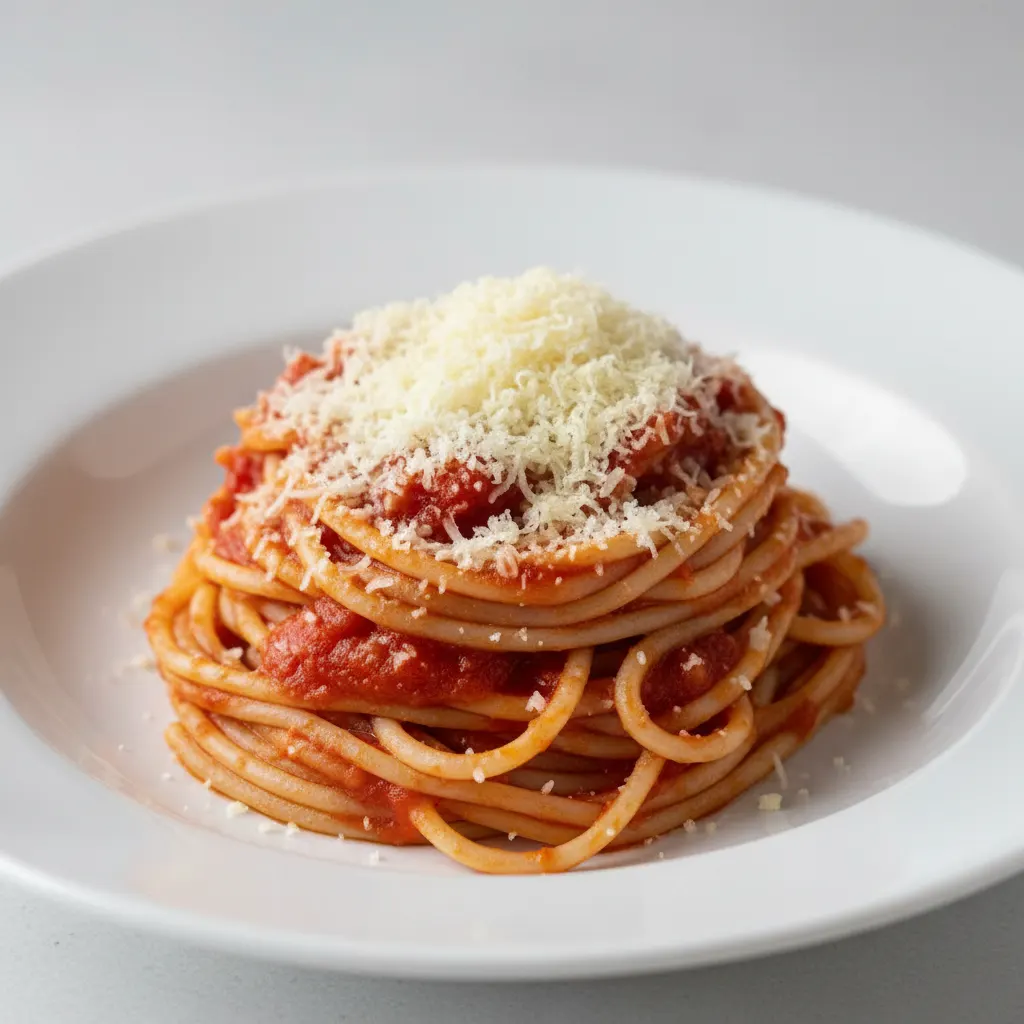 Spaghetti With Marinara and Parmesan Spaghetti With Marinara and Parmesan