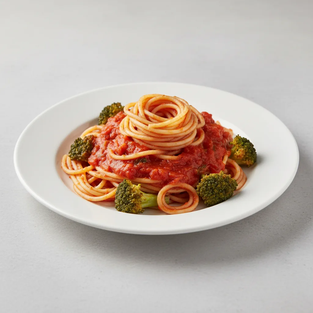 Spaghetti With Marinara and Broccoli Spaghetti With Marinara and Broccoli
