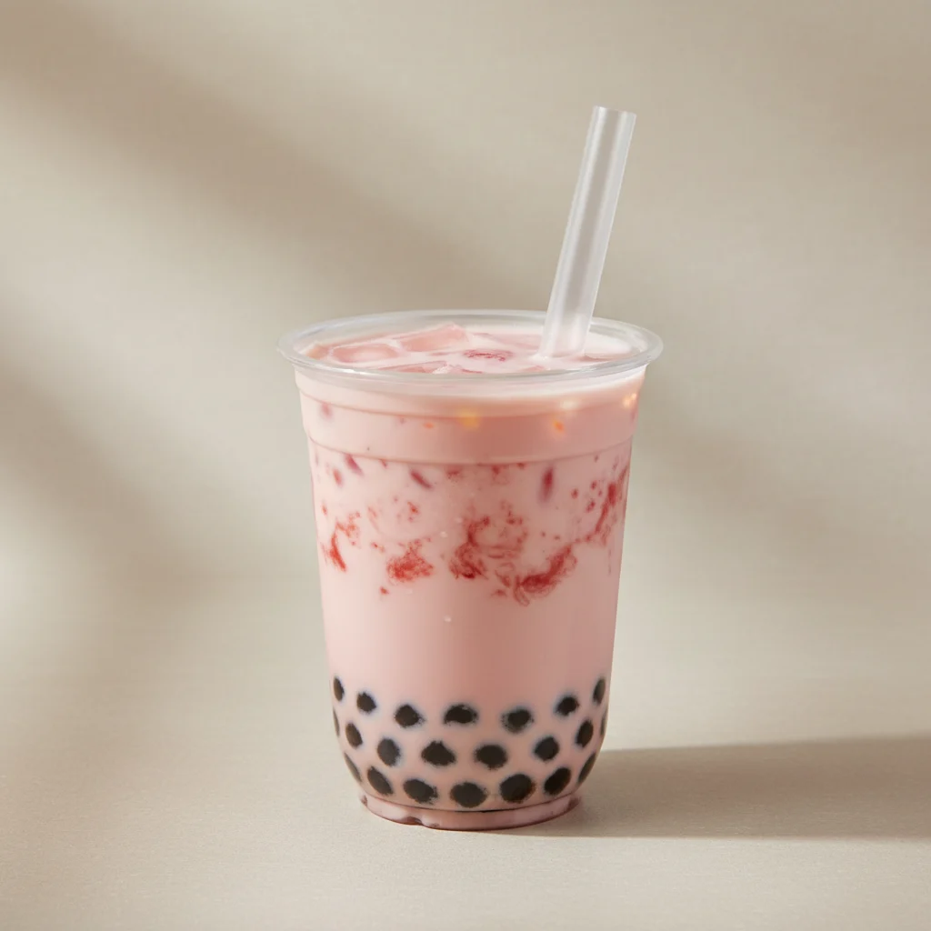 Strawberry Boba Milk Tea