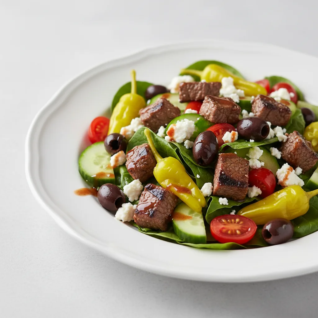Mediterranean Salad with Steak