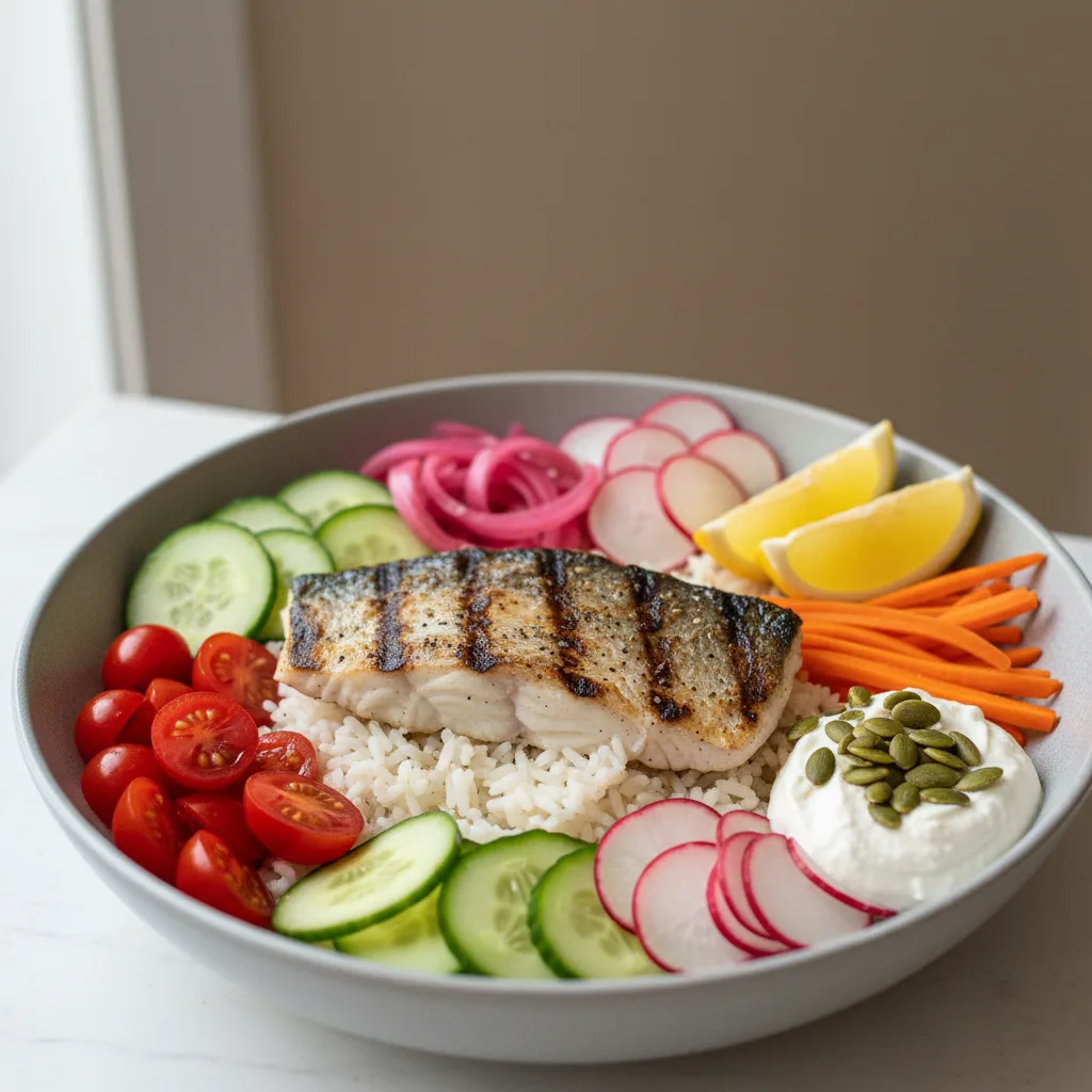 Grilled Branzino Rice Bowl Grilled Branzino Rice Bowl