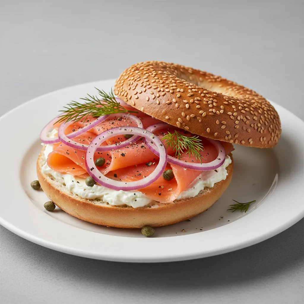 Lox Sandwich - Sesame Bagel Lox Sandwich - Sesame Bagel