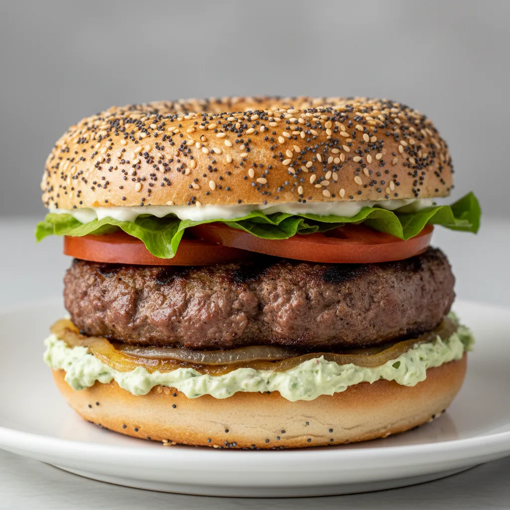 Bagel Burger Sandwich - Everything Bagel Bagel Burger Sandwich - Everything Bagel