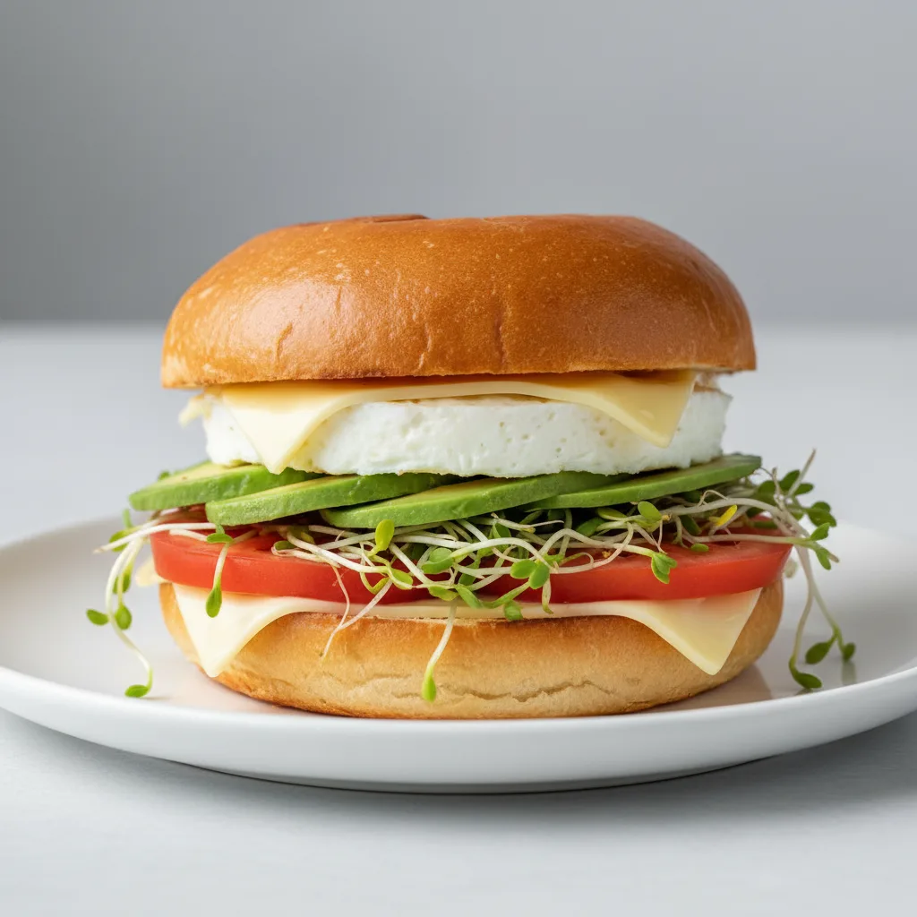 Brioche Bun Sandwich Avocado, Tomato, Alfalfa Sprouts, Egg White Brioche Bun Sandwich Avocado, Tomato, Alfalfa Sprouts, Egg White