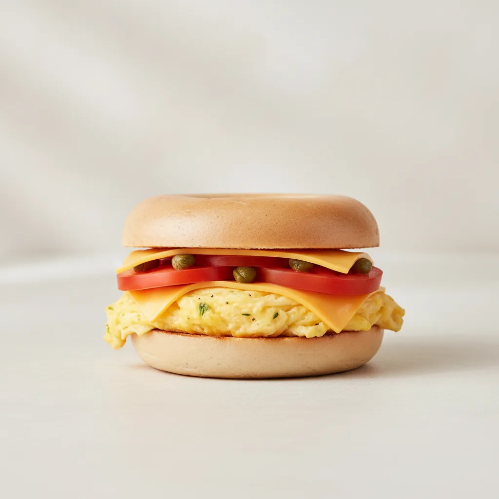 Plain Bagel Classic Breakfast Sandwich Tomato, Capers Plain Bagel Classic Breakfast Sandwich Tomato, Capers