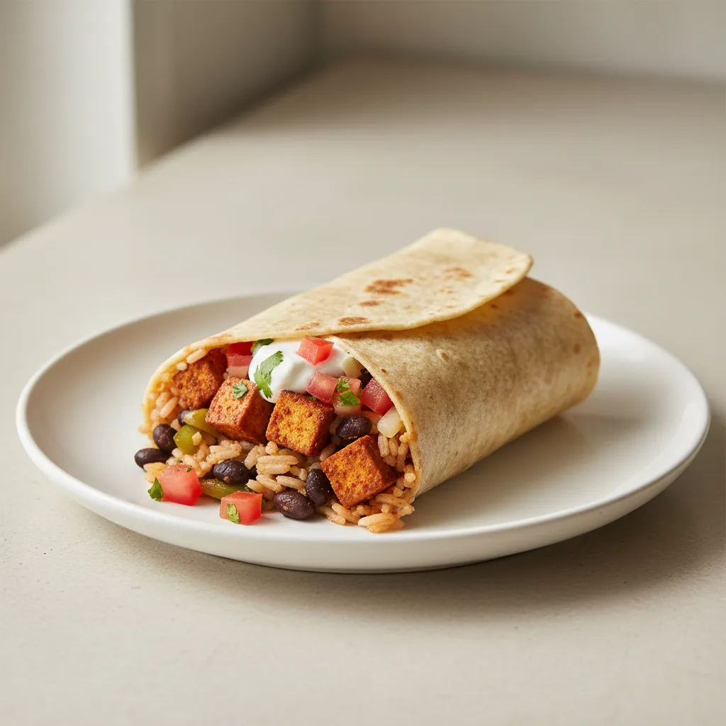 Gluten-Free Super Burrito with Al Pastor Tofu & Veggies Gluten-Free Super Burrito with Al Pastor Tofu & Veggies