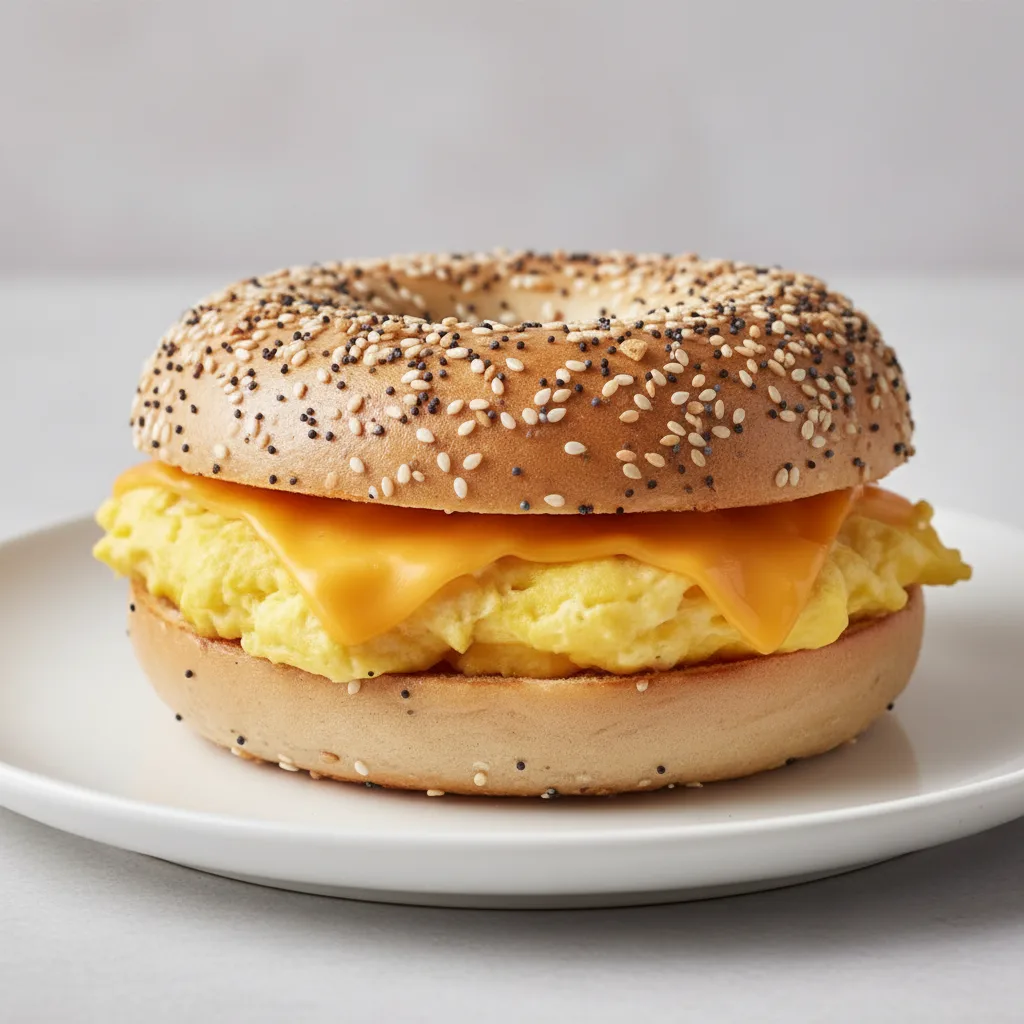 Egg and Cheese Sandwich - Everything Bagel Egg and Cheese Sandwich - Everything Bagel