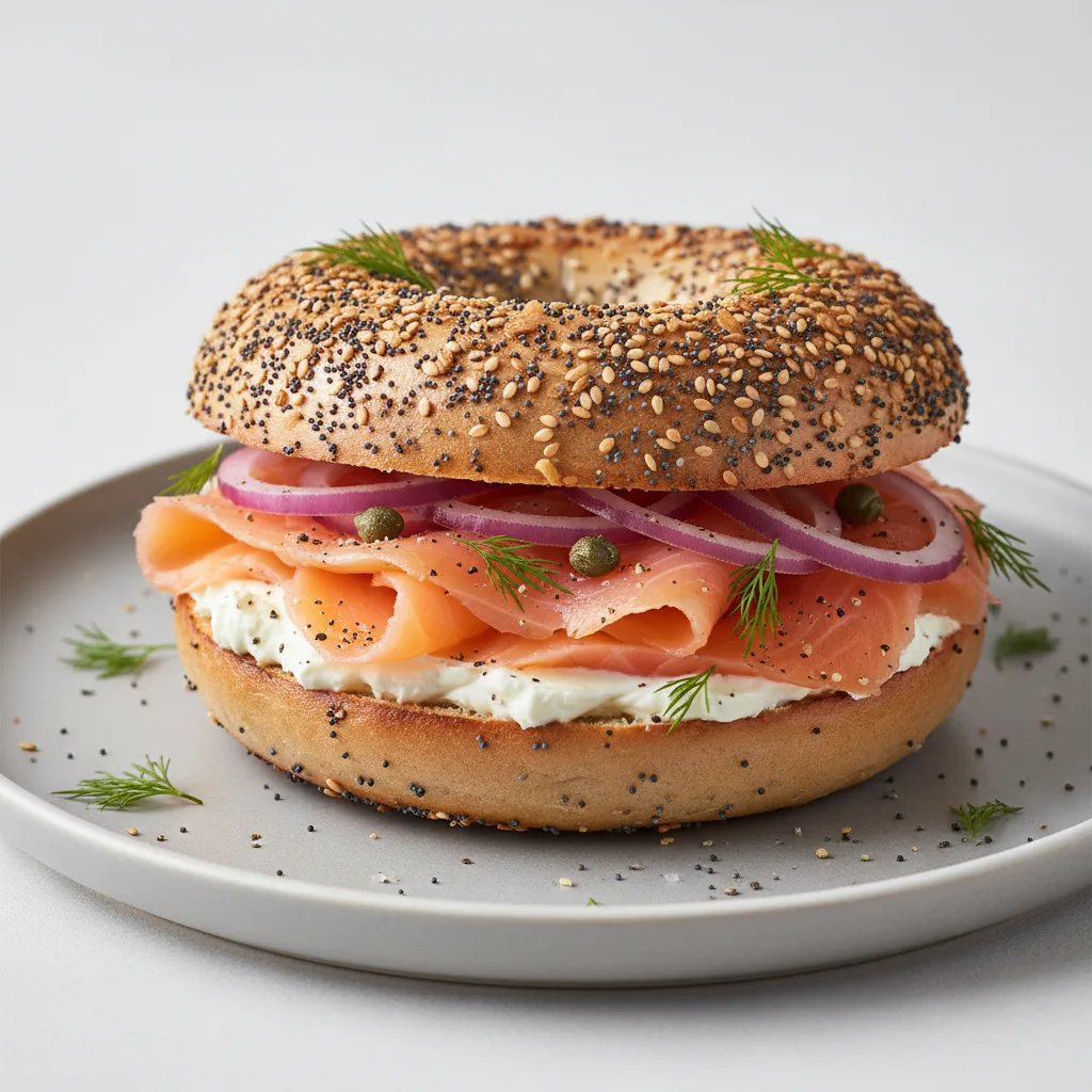 Lox Sandwich - Everything Bagel Lox Sandwich - Everything Bagel