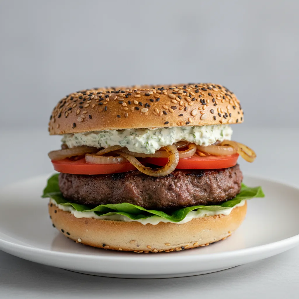 Bagel Burger Sandwich - Everything Bagel Bagel Burger Sandwich - Everything Bagel