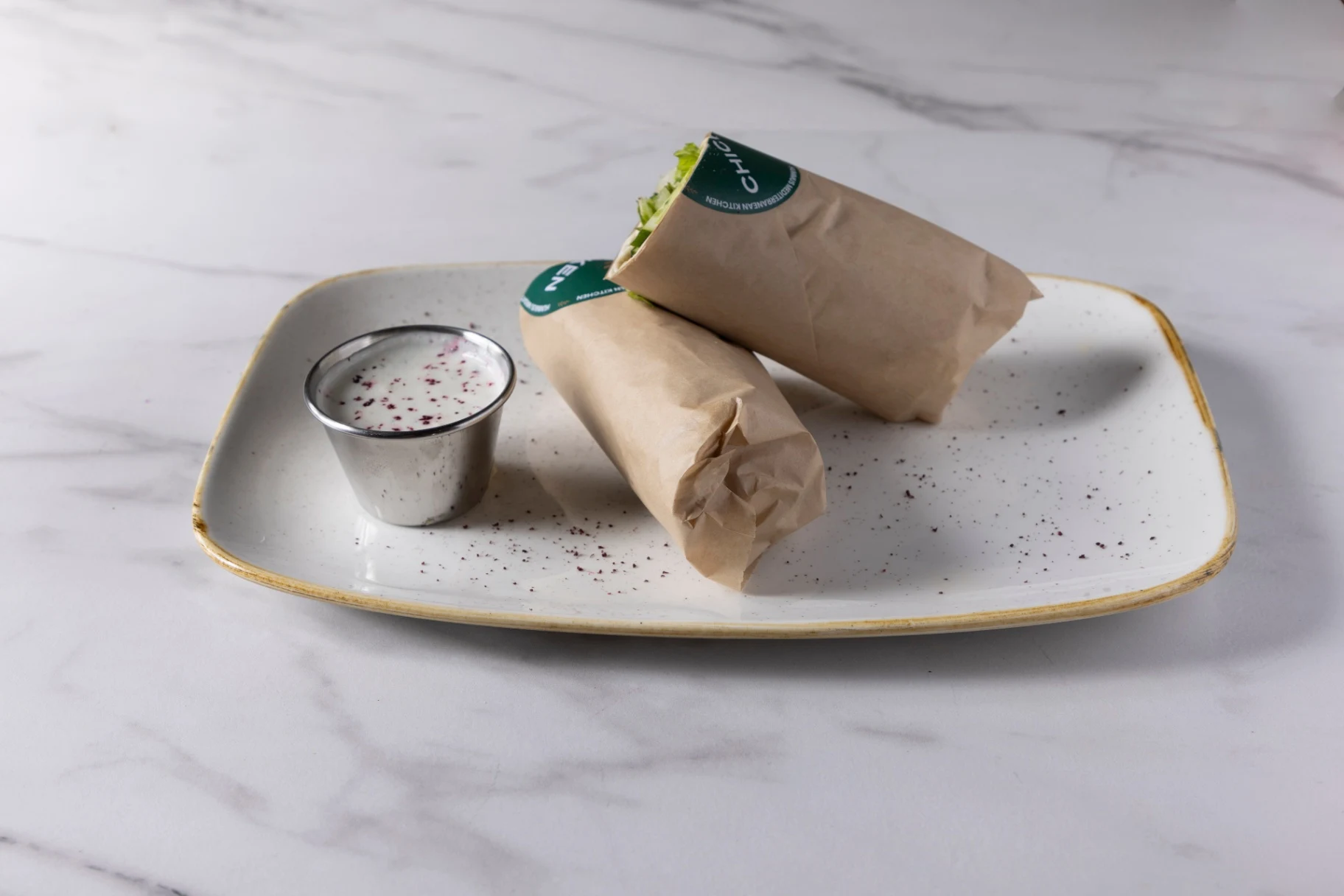 Chicken Gyro Wrap with House Salad