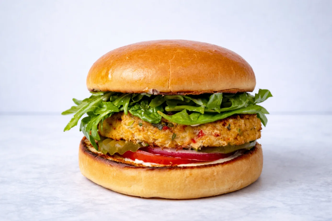Crab Brioche Burger with Fries