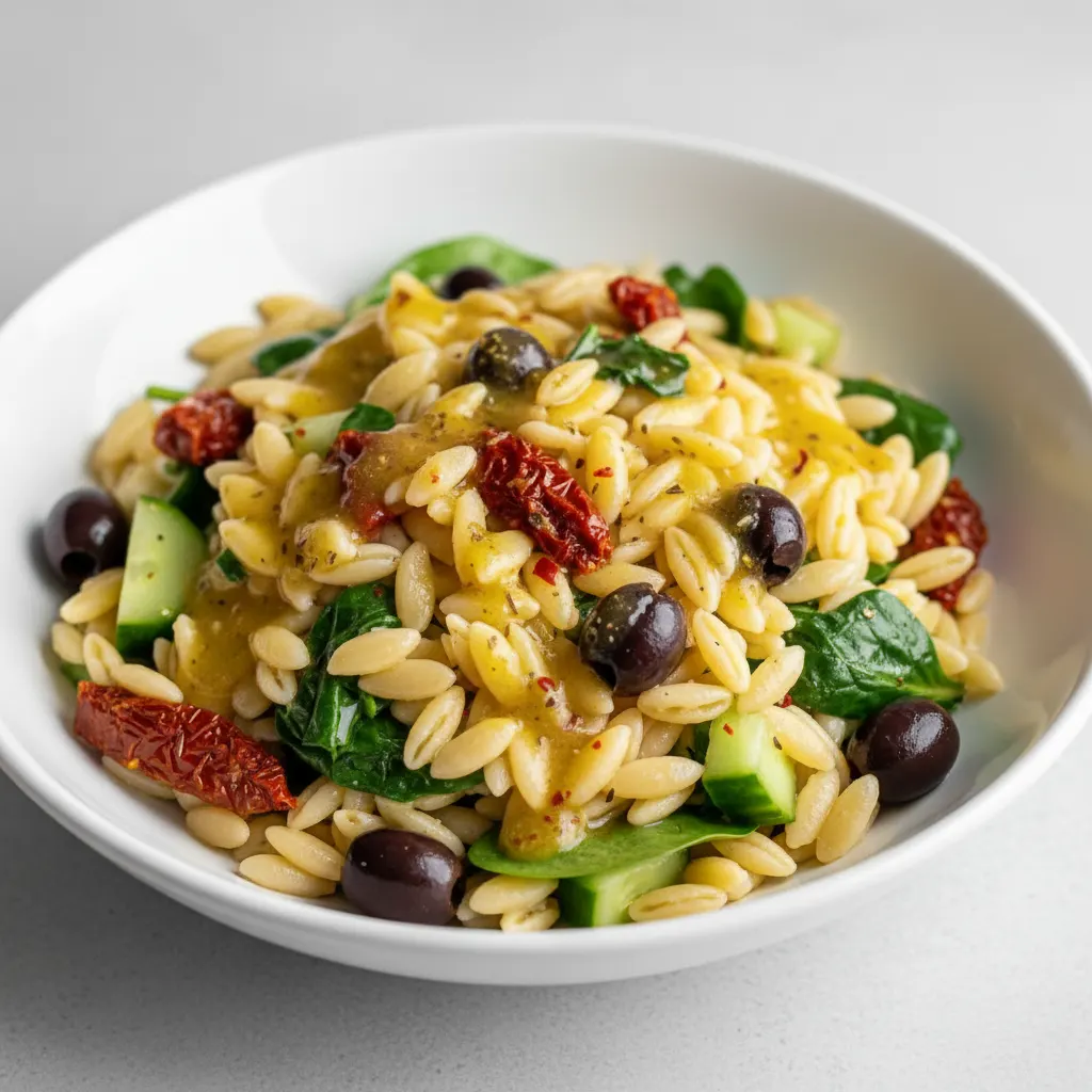 Mediterranean Orzo Salad (No Dairy)
