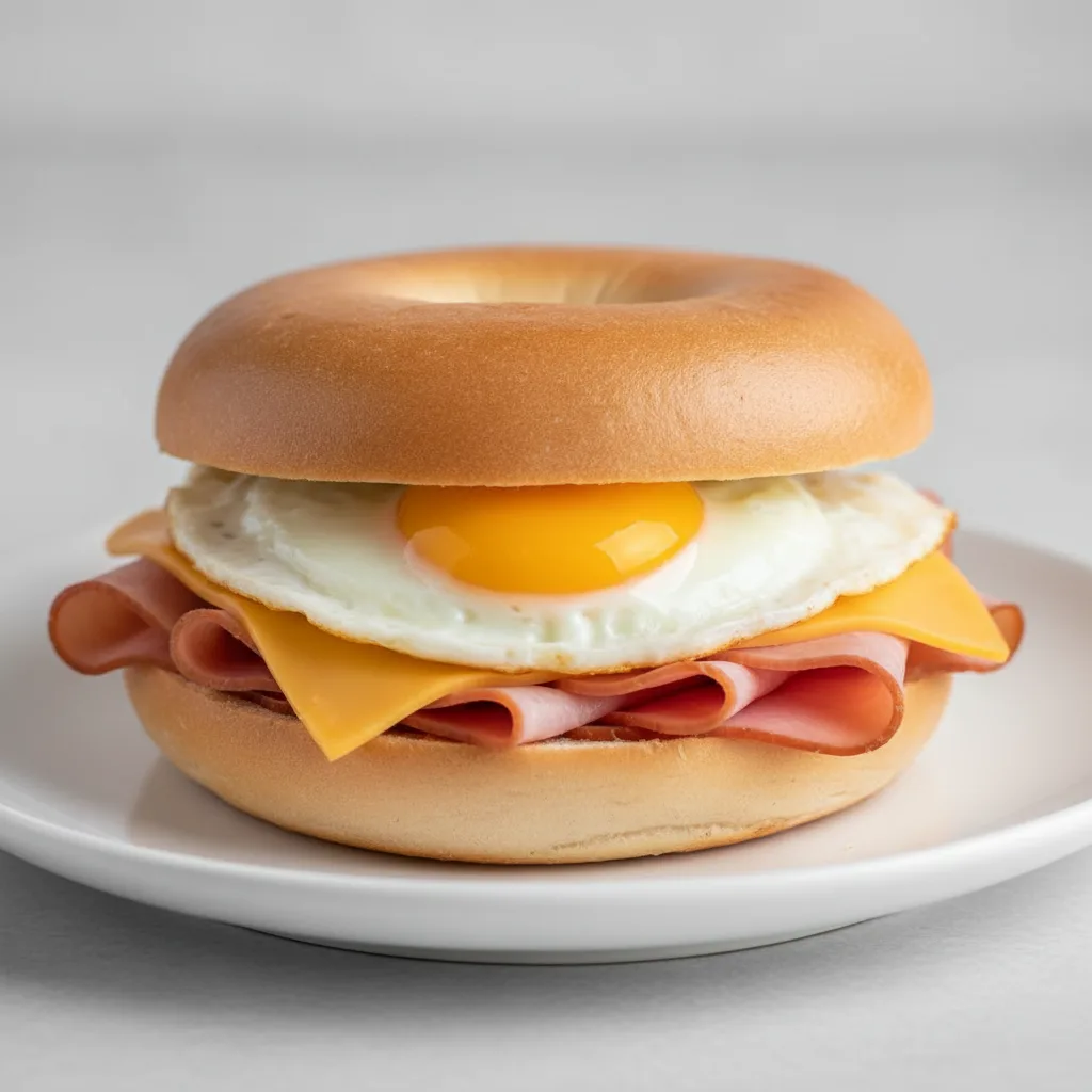 Bagel Sandwich: Ham Egg and Cheese Bagel Sandwich: Ham Egg and Cheese