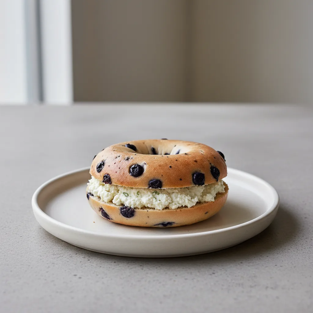 Blueberry Bagel & Tofu Cream Cheese Blueberry Bagel & Tofu Cream Cheese