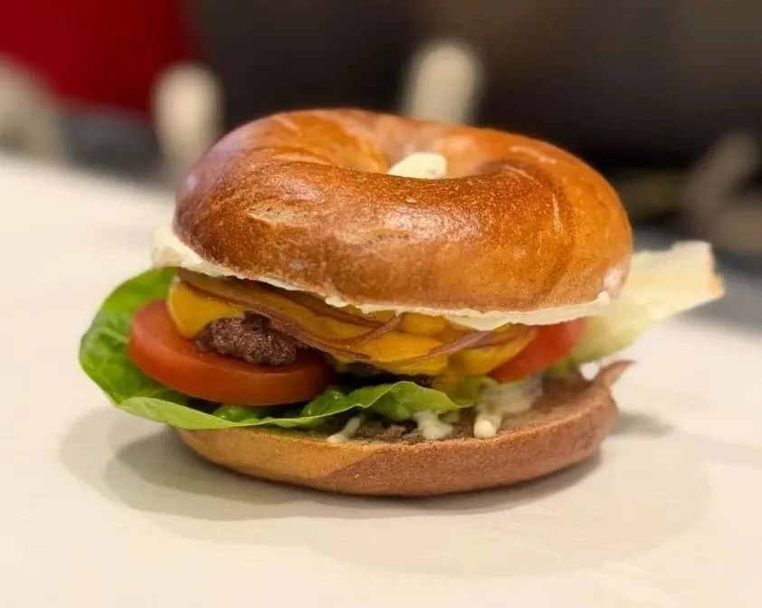 Bagel Burger Sandwich - Plain Bagel