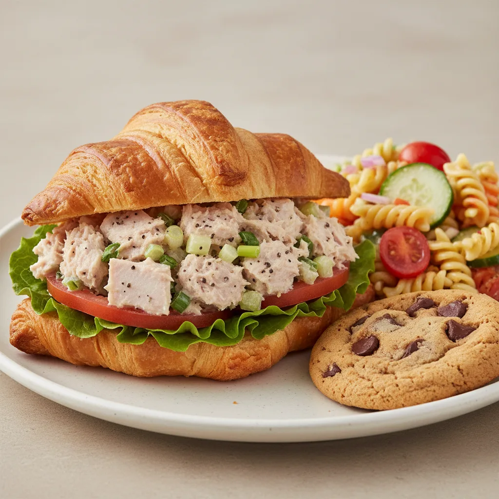 Lemon Pepper Tuna Salad Sandwich with Pasta Salad and Cookie Lemon Pepper Tuna Salad Sandwich with Pasta Salad and Cookie