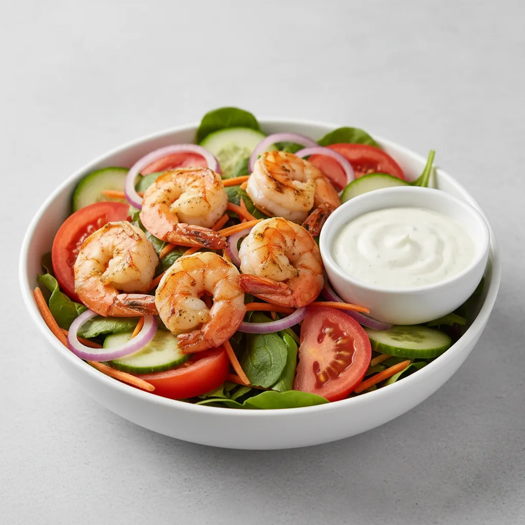 House Salad with Shrimp and Ranch House Salad with Shrimp and Ranch