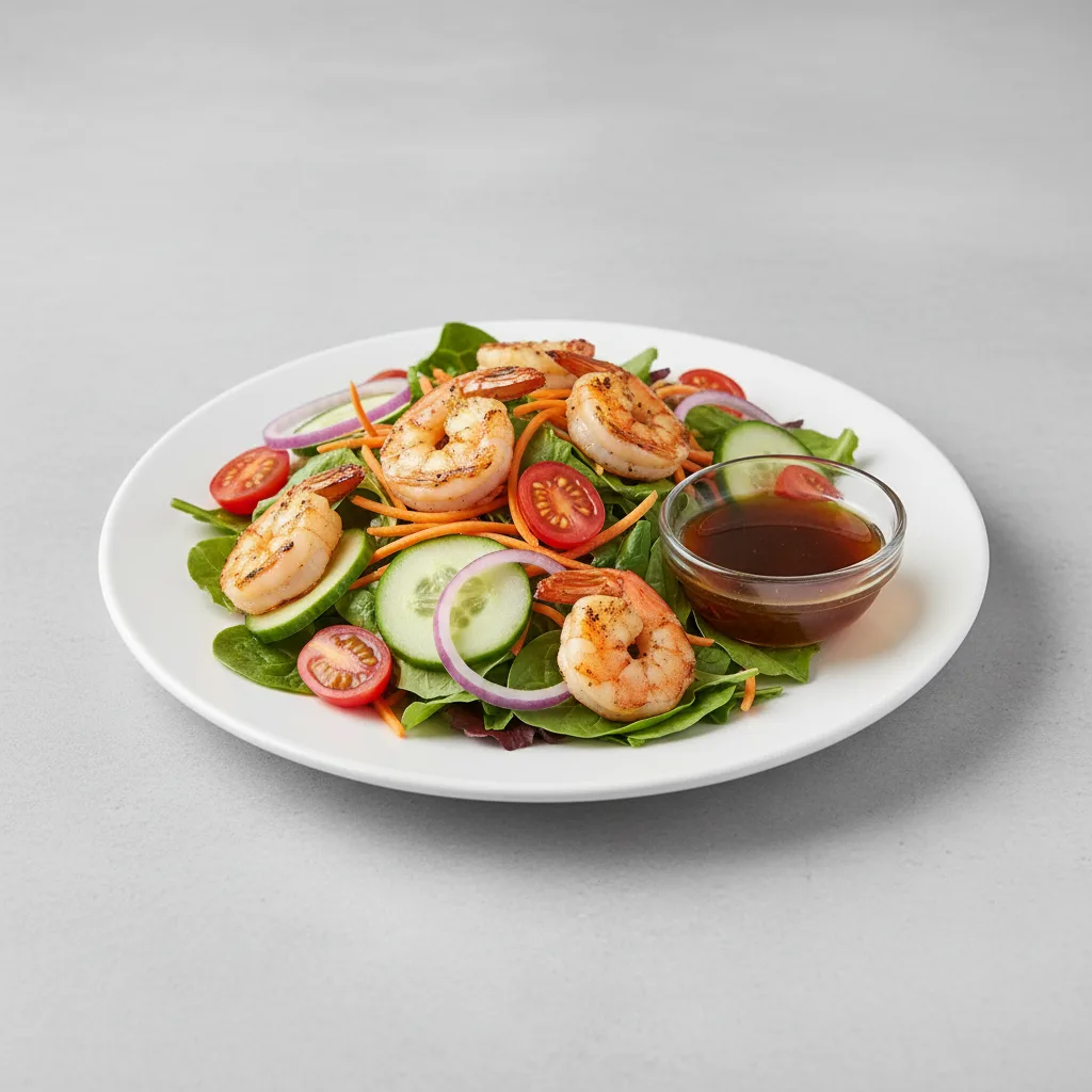 House Salad with Shrimp and Balsamic Vinaigrette