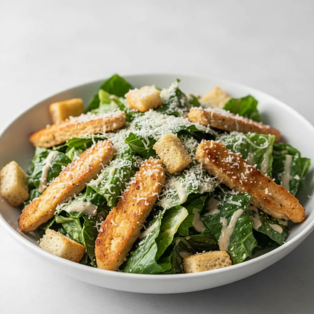 Cesaer Salad with Vegan "Chicken"