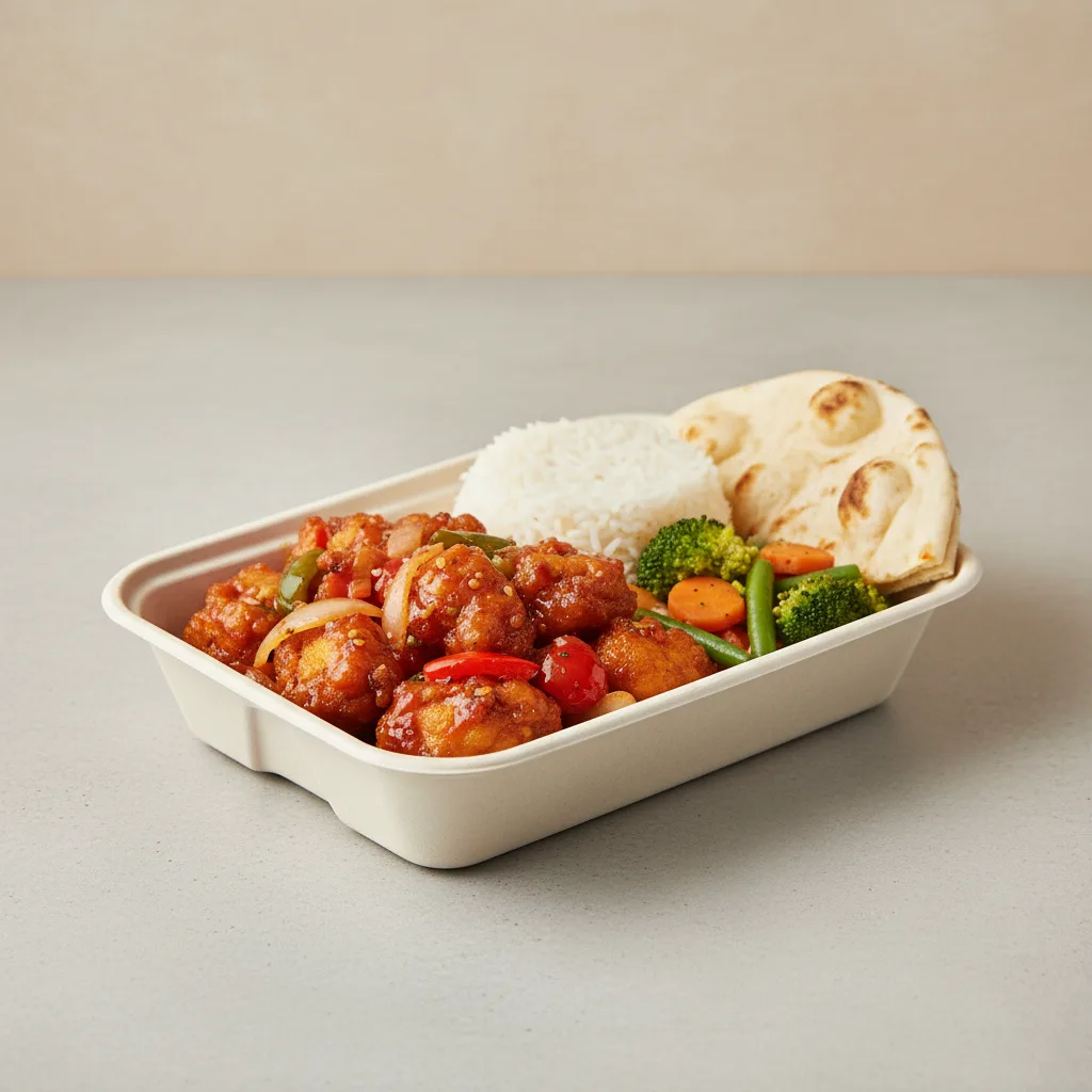 Chilli Chicken Box with Naan